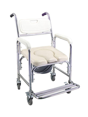 4 IN 1 COMMODE CHAIR, SHOWER CHAIR, WHEELCHAIR & NORMAL CHAIR WITH WHEELS WITH FOOT REST CHINA