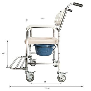 4 IN 1 COMMODE CHAIR, SHOWER CHAIR, WHEELCHAIR & NORMAL CHAIR WITH WHEELS WITH FOOT REST CHINA