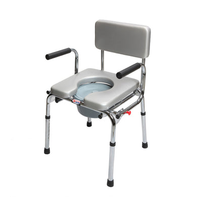 COMMODE CHAIR SILVER WITH CUT WITHOUT WHEELS CHINA