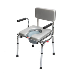 COMMODE CHAIR SILVER WITH CUT WITHOUT WHEELS CHINA