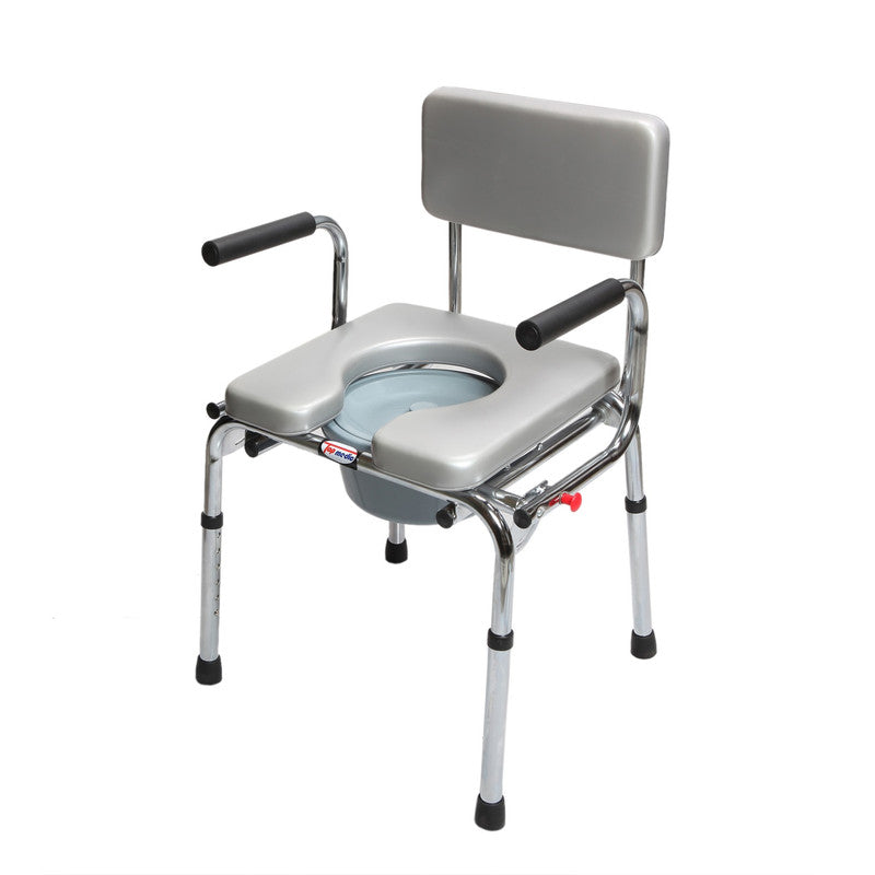 COMMODE CHAIR SILVER WITH CUT WITHOUT WHEELS CHINA
