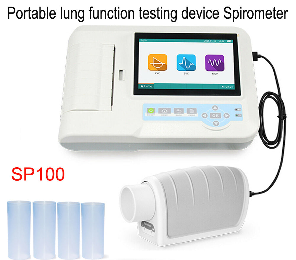 SP100 CONTEC Portable lung function testing device Spirometer/Spirometry color LCD display