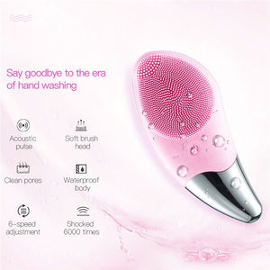BR-020 Silicone Sonic Face Cleaner .Deep Pore Cleaning Skin Massager Face . Cleansing Brush Device.
