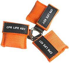 CPR Life Key CPR Emergency Kit CPR Face Shields for First Aid or CPR Training Orange
